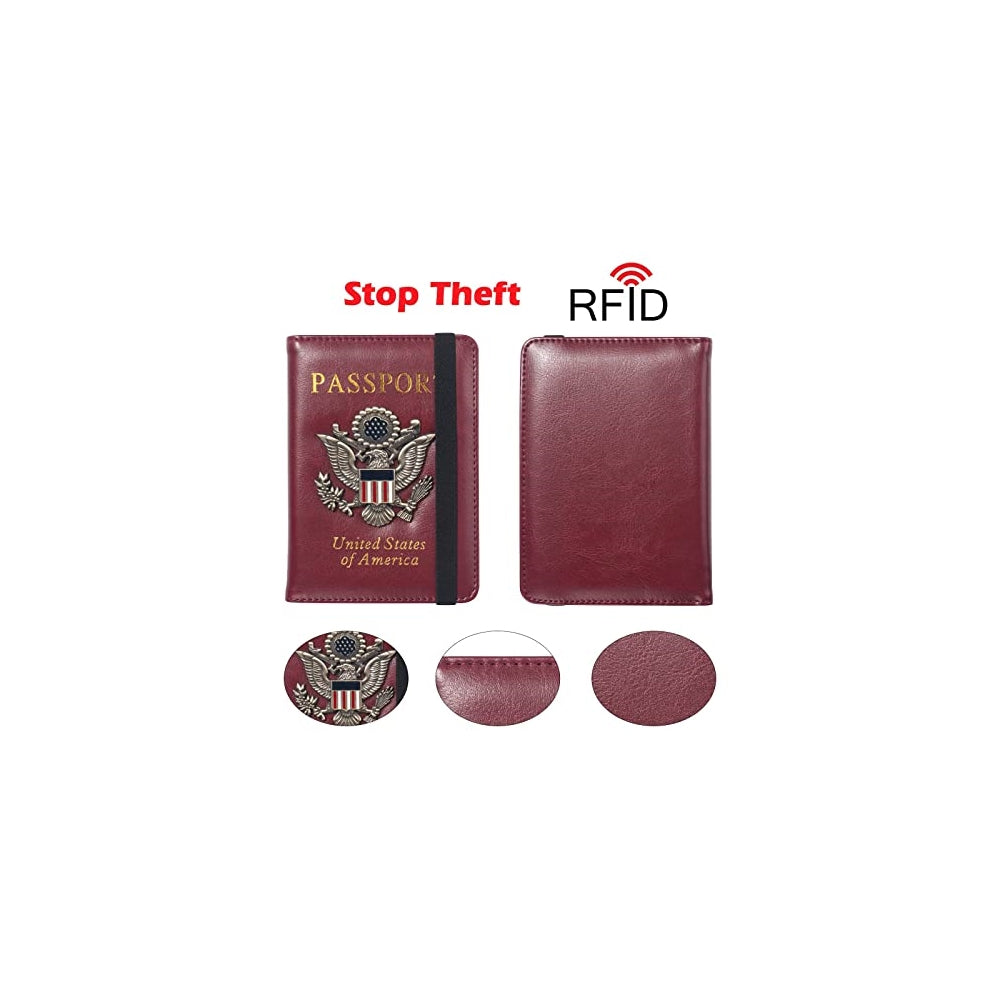 Porta Documentos y Tarjetas para pasaporte y tarjetas rojo