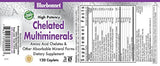 Bluebonnet Nutrition cápsulas multimillerales Chelated de alta potencia (con hierro) 120 unidades