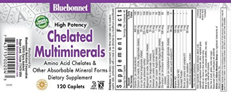 Bluebonnet Nutrition cápsulas multimillerales Chelated de alta potencia (con hierro) 120 unidades