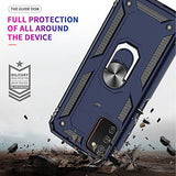 LeYi Funda compatible con Samsung A03S, funda para Galaxy A03S con [2 unidades] protector de pantalla de vidrio templado, [grado militar], funda magnética con función atril para Samsung Galaxy A03S (6.5 pulgadas), azul