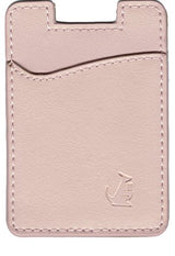Wallaroo - Tarjetero de cuero adhesivo para iPhone y smartphones Android, rosa, dorado, cuero (Rose Gold Leather)