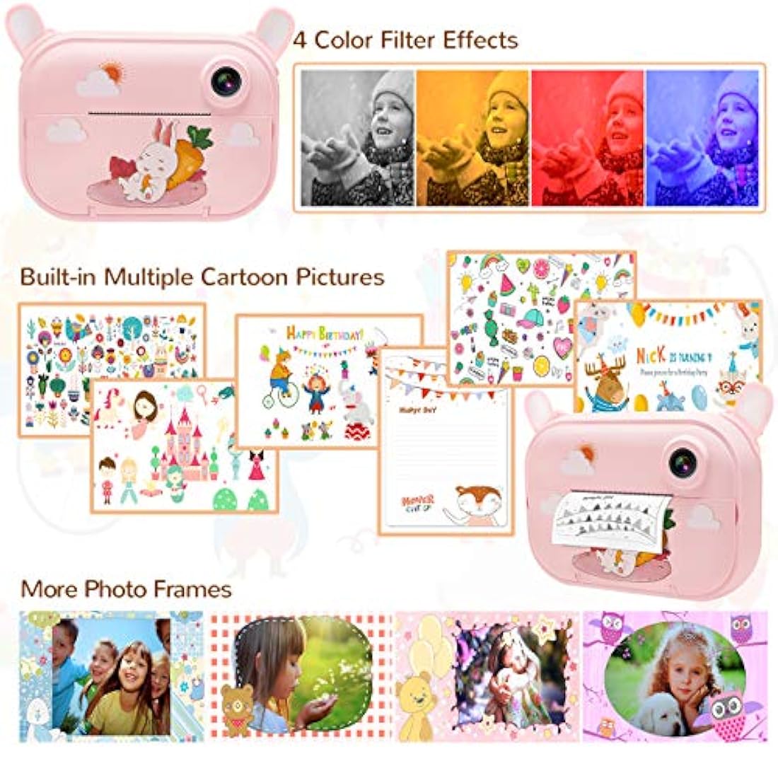 Cámara de impresión instantánea para niños