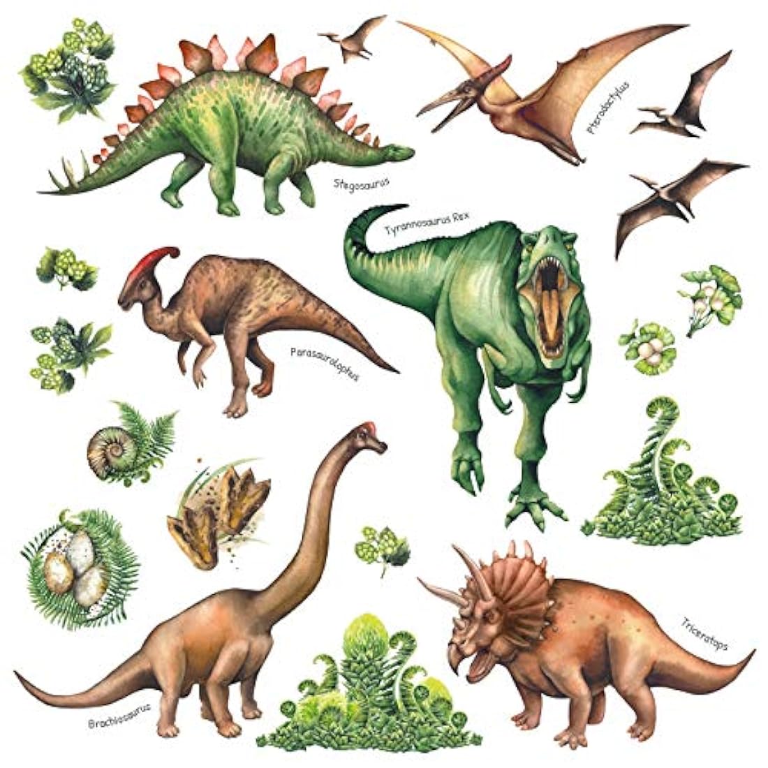 vinilo de pared con diseño de dinosaurio