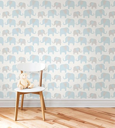 Brewster elefante azul Parade despegar y pegar papel pintado