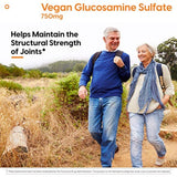 Sulfato vegano de glucosamina Doctor's Best Vegan, soporte para articulaciones, sin OMG, vegano, sin gluten, sin soja, 750 mg 180 cápsulas vegetarianas