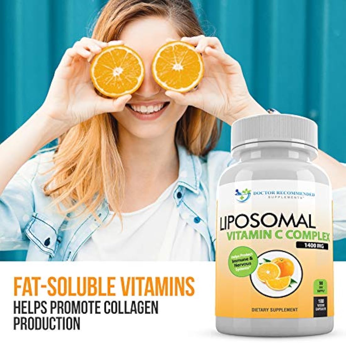 Vitamina liposomal C 1400mg por porción - 180 cápsulas