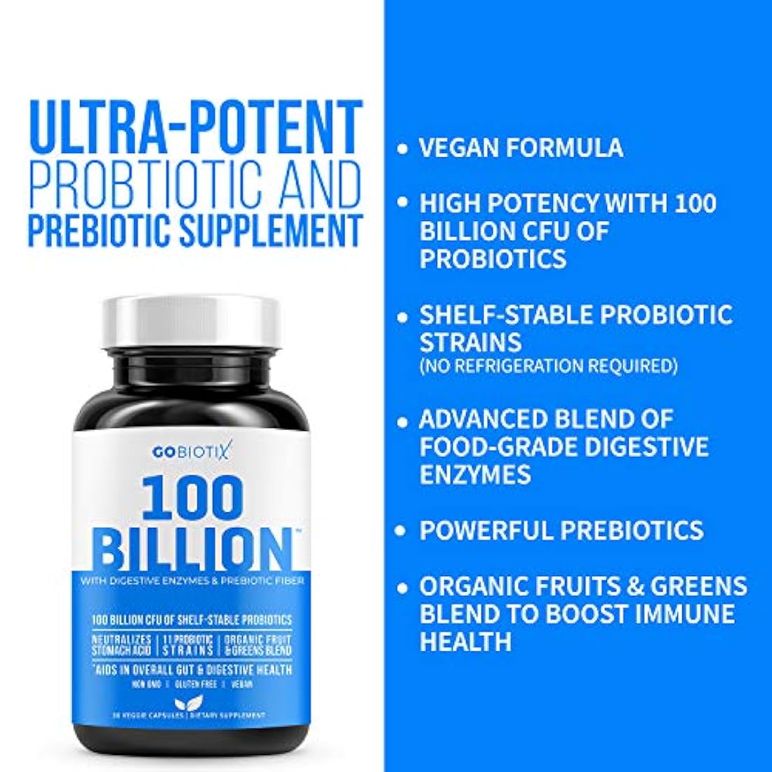Mezcla de probióticos, prebióticos y enzimas digestivas