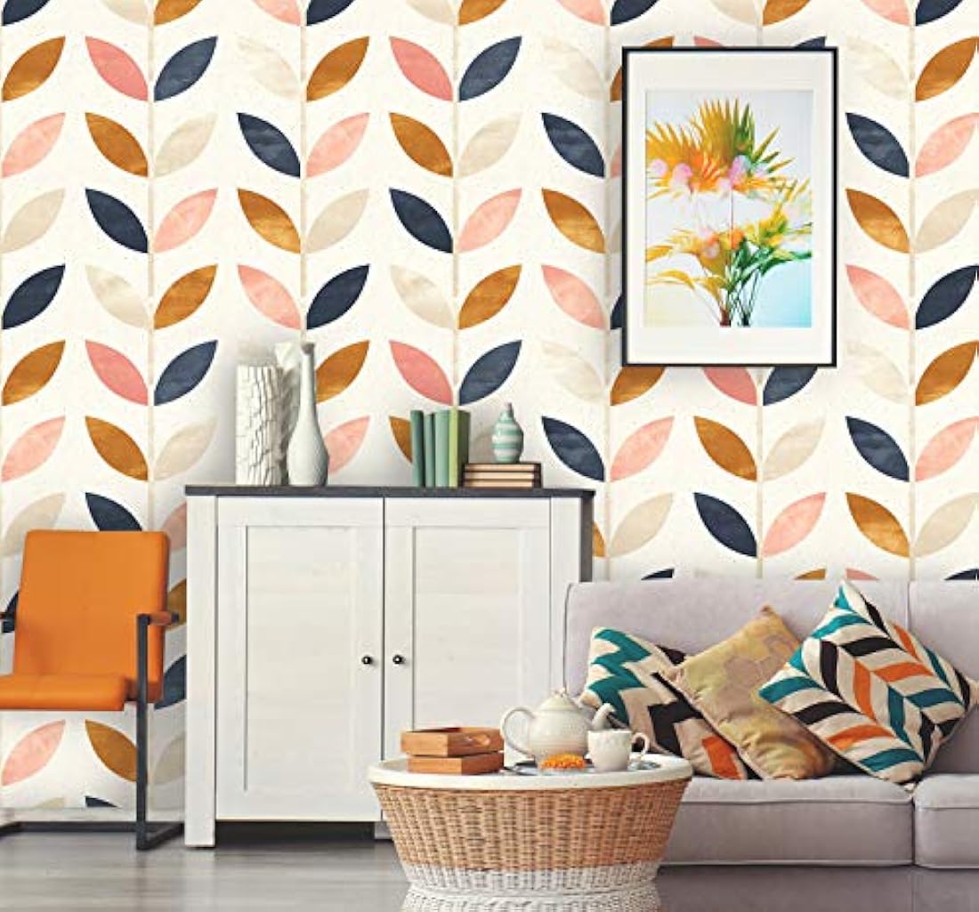 Papel pintado autoadhesivo,diseño floral de oro rosa