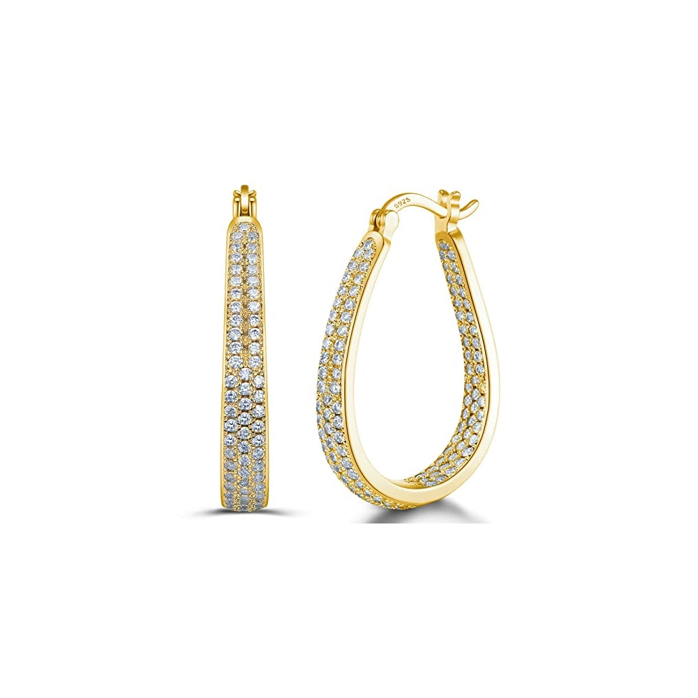 Aretes de argolla con varilla de plata de ley  para mujer