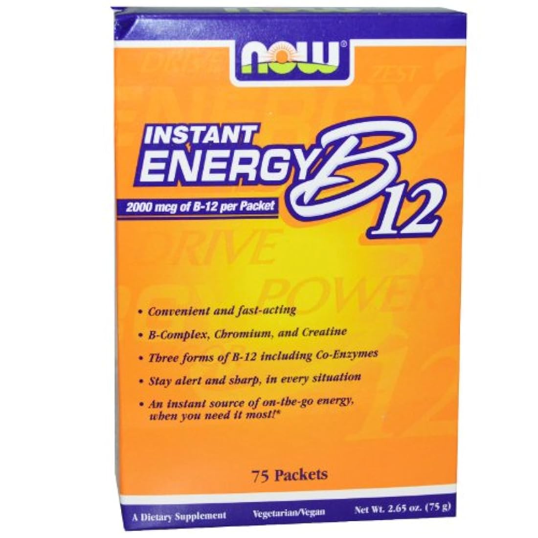 Now Foods B-12 paquetes de energía instantánea 75/caja