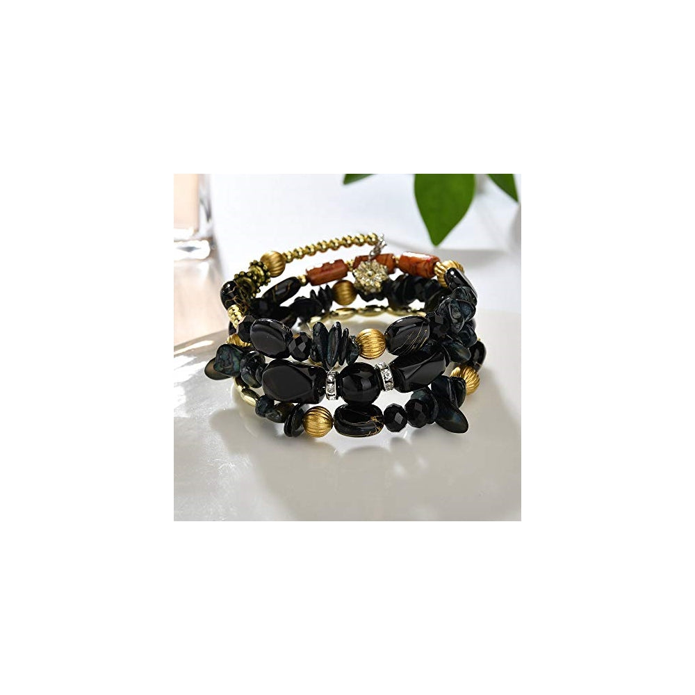 Pulseras y tobilleras bohemias de cuentas de ágata