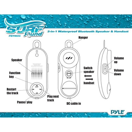 Parlante Portátil inalámbrico PYLE-SPORT PBTWP24BK
