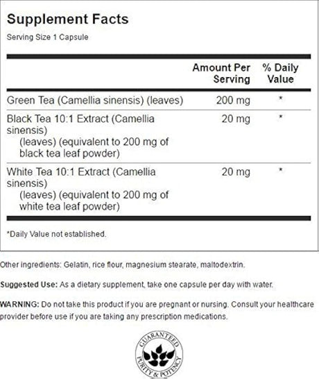 Swanson verde, blanco y negro té complejo 200/200/200 mg