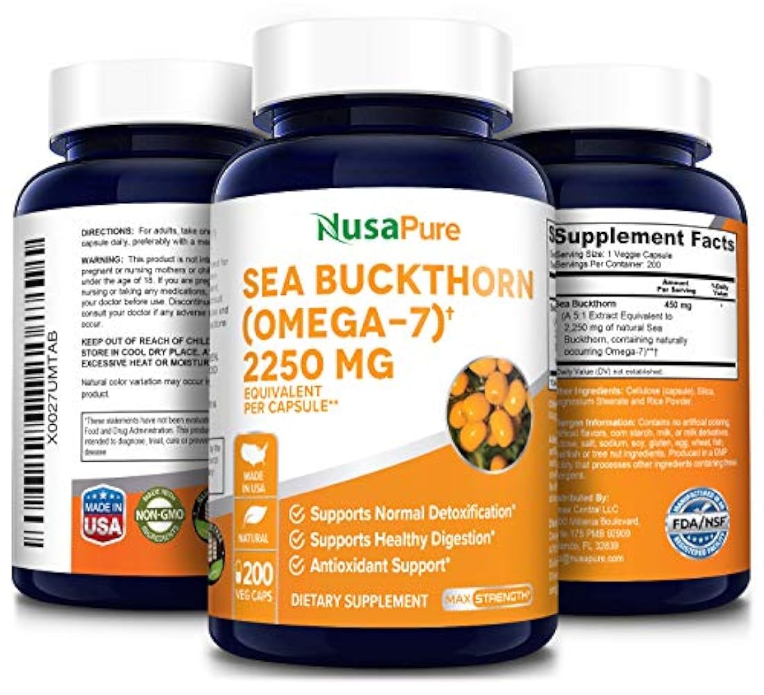 Sea Buckthorn (Omega 7) 2250 mg 200 cápsulas vegetal