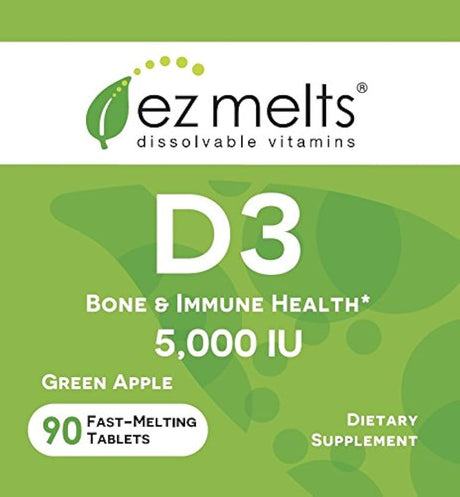 Vitamina D3 5,000 UI - 90 Tabletas de Disolución Rápida