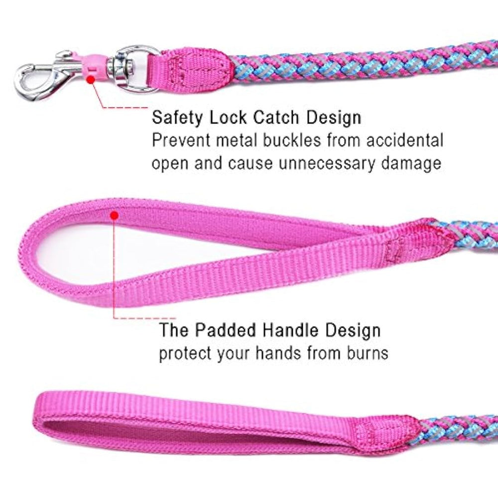 Correa para perro rosa de 6 pies para escalar montañas