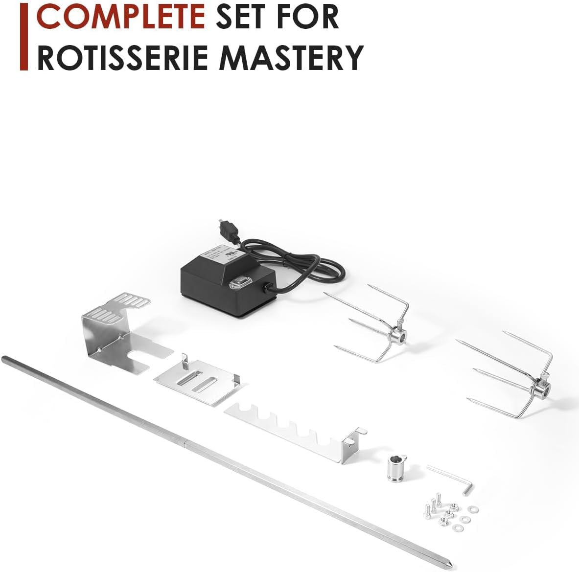 Kit de Parrilla Rotativa Automática, Motor 120V 4W, 28”