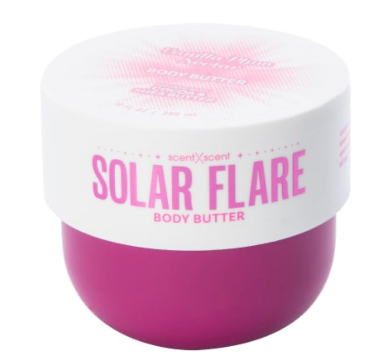 Manteca Corporal Solar Flare, Suave y Hidratante, Vainilla Ciruela