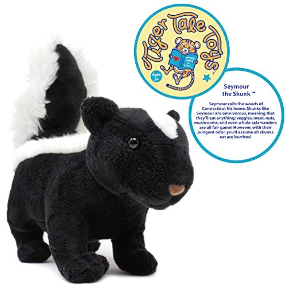 Peluche diseño de Seymour la mofeta, 9 in, Negro, VIAHART