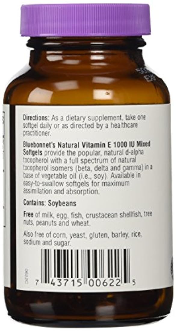 BlueBonnet Vitamina E 1000 IU Mixed Softgels, 50 unidades
