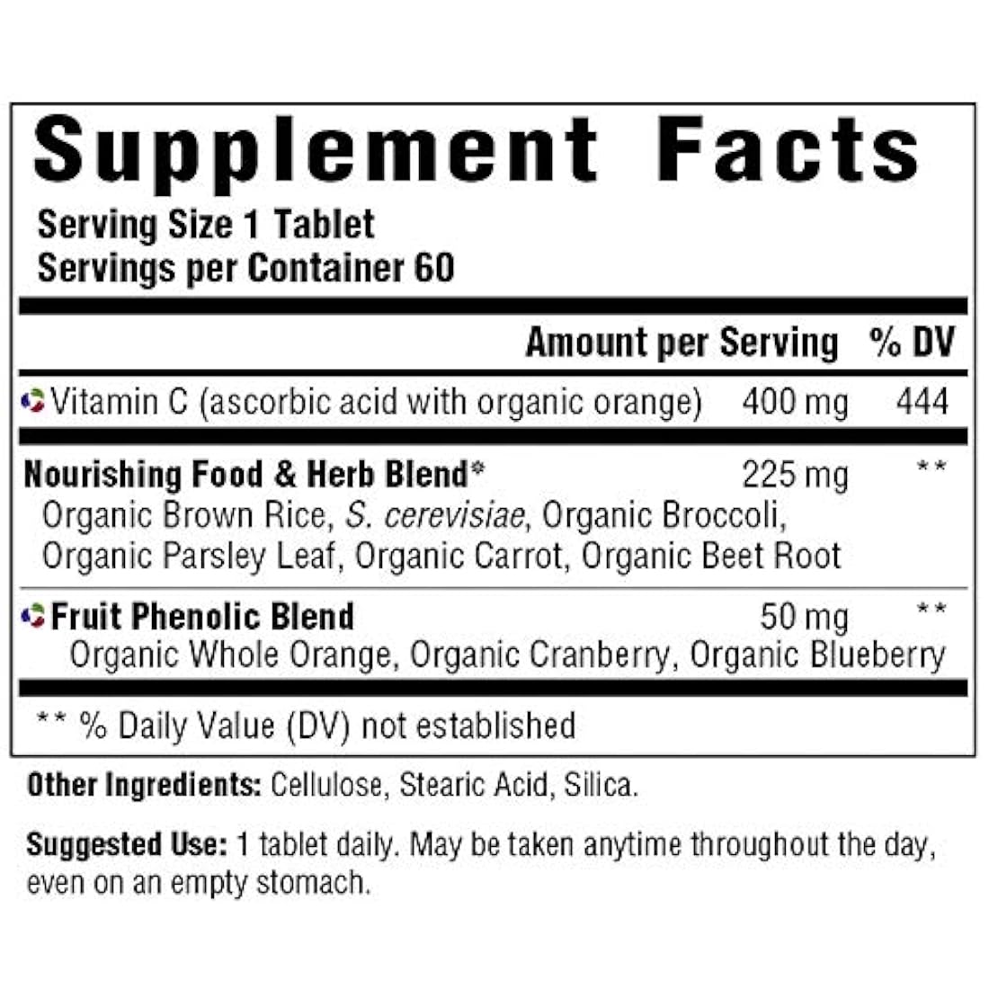 MegaFood, Ultra C-400, soporta la salud inmune y celular, suplemento de vitamina C antioxidante, sin gluten, vegano, 60 tabletas (60 porciones)