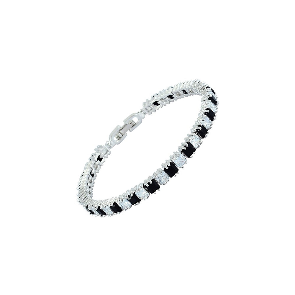 Pulseras y tobilleras de tenis chapada en oro blanco