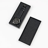 Reloj de pulsera de cuero negro para hombres