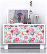 Papel pintado vinilo  extraíble azul/rosa/gris