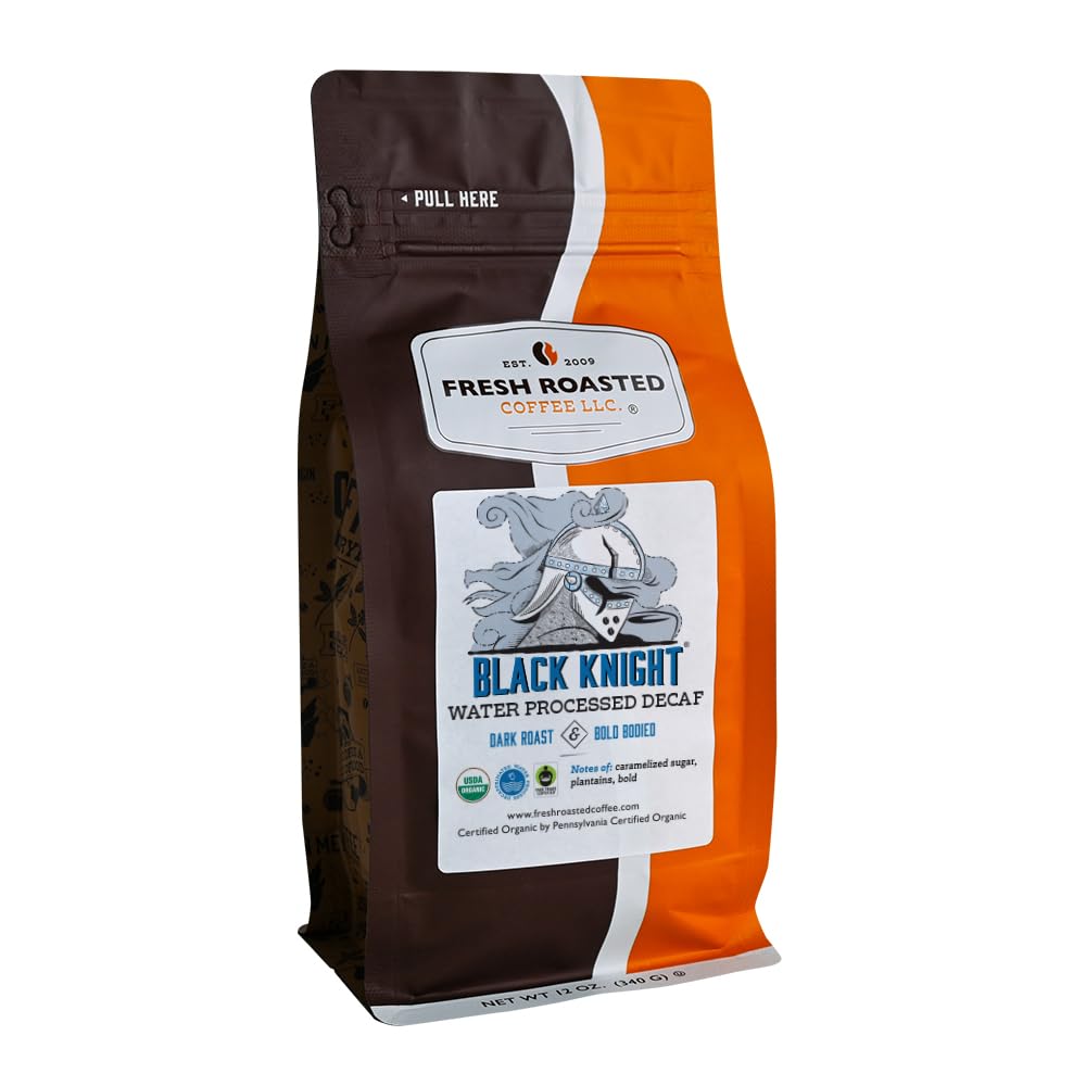 Café Molido Orgánico Fair Trade Black Knight Decaf 12 oz, Tostado Oscuro