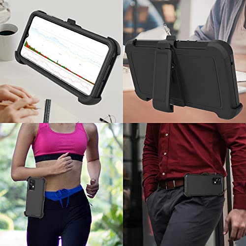 Funda compatible con Samsung Galaxy A53 5G, con clip para cinturón, resistente, resistente a los golpes, protección completa con función atril, funda para teléfono Samsung Galaxy A53 5G (negro)