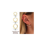 Aretes de aro chapados en oro 3 pares para mujer