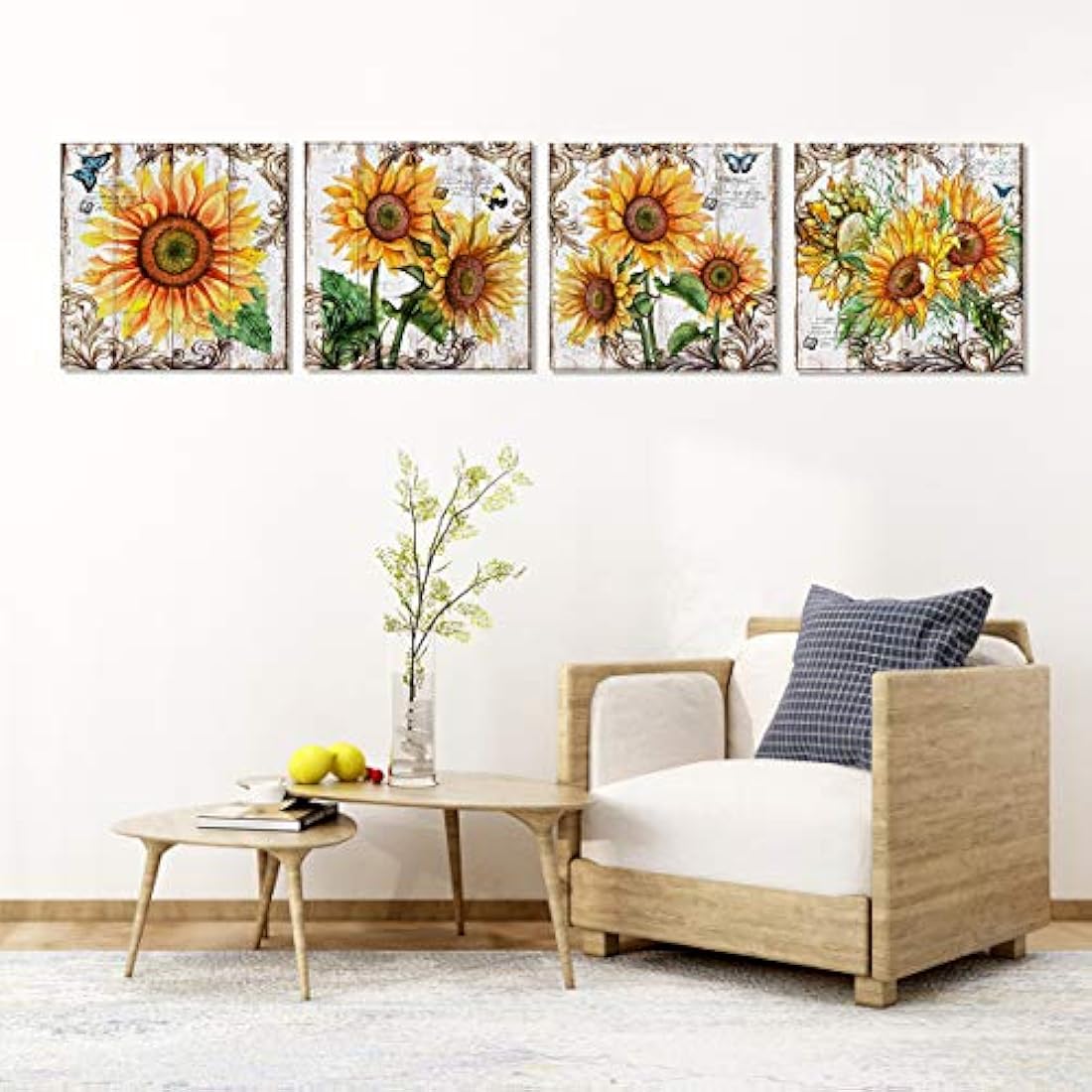 Sunfrower Snow Mountain Silueta de Lienzo decorativo