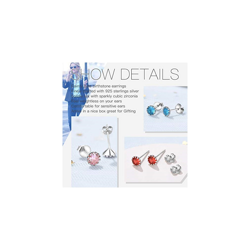 Aretes de plata con colgante de piedra natal infinita