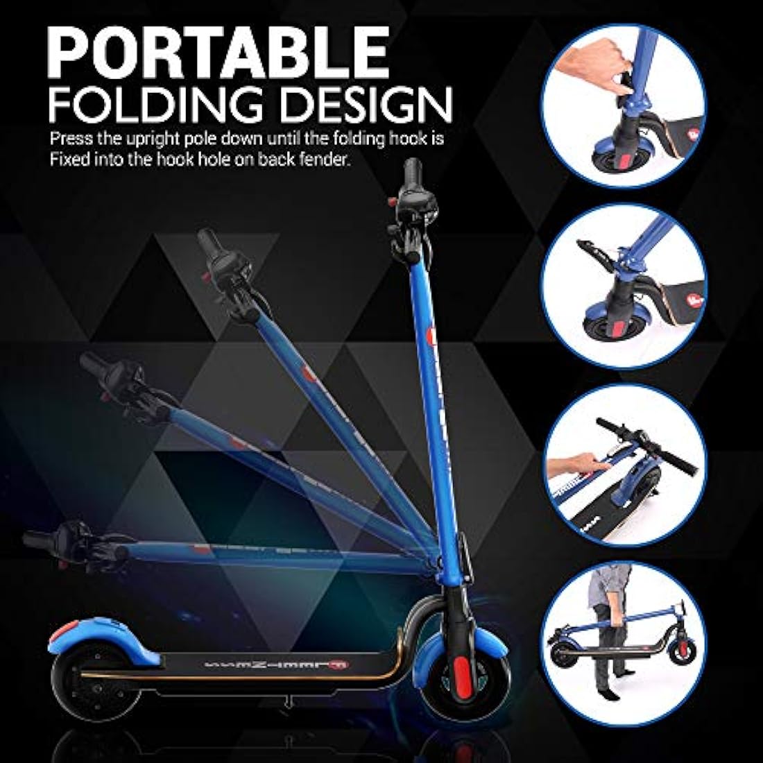 Monopatin eléctrico plegable portátil PYLE-SPORT S10