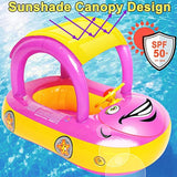 Flotador inflable para piscina para bebé con dosel