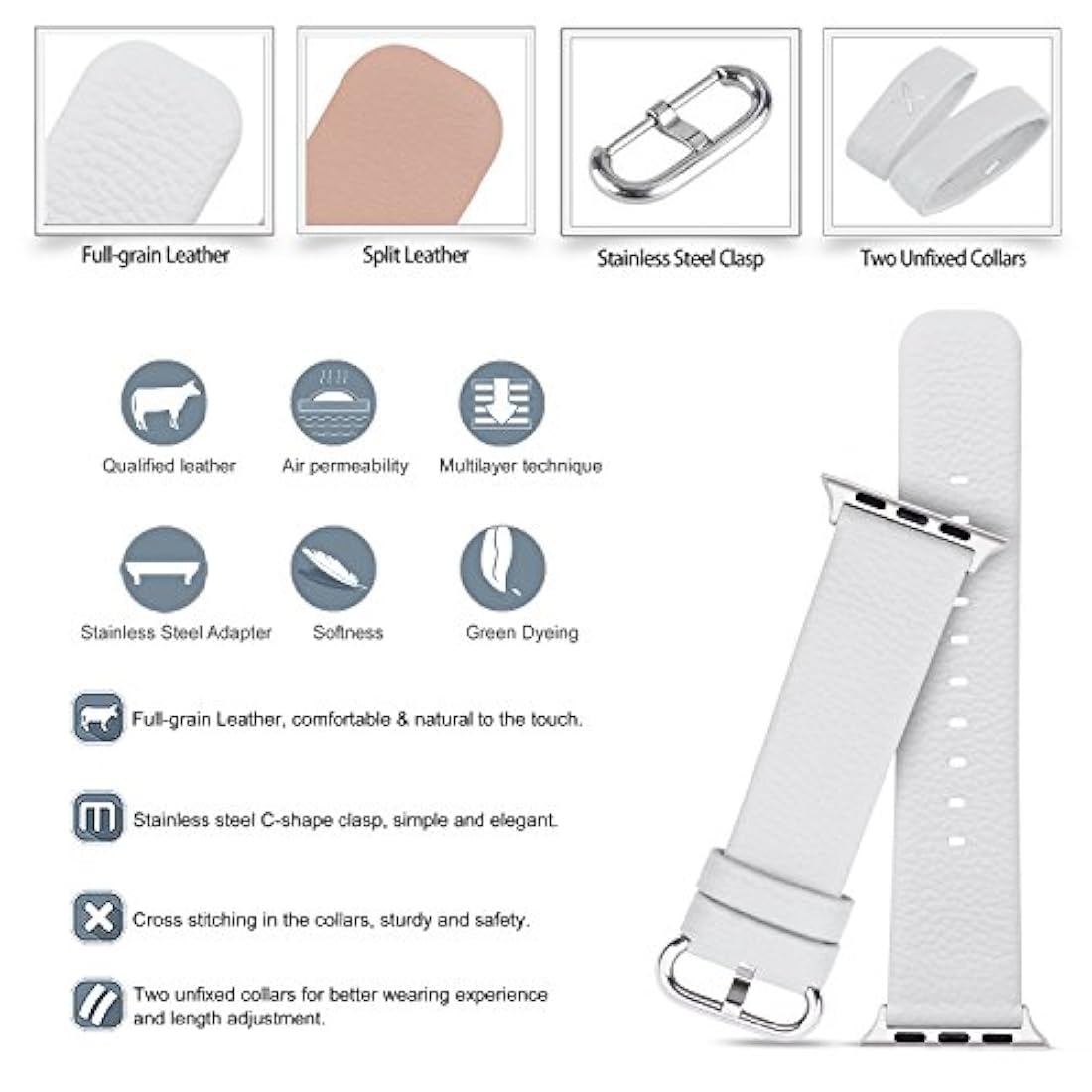 Bandas de Apple Watch, Piel de vacuno Reemplazo de banda