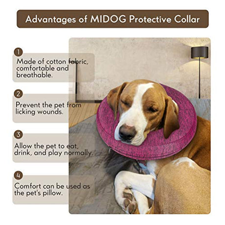 COLLAR para mascotas para después de la cirugía, protector y suave para la recuperación, cono grande para perros para evitar tocar puntos, heridas y erupciones