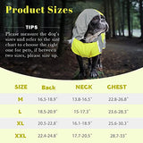 IECOii Chubasquero ajustable para perros con rayas reflectantes, abrigo de lluvia para perros con capucha, abrigo impermeable ligero para perros, impermeable para perros con calcomanía mágica, impermeable para mascotas para perros medianos y grandes