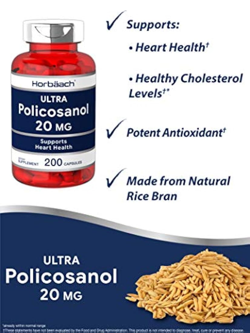 Policosanol 20 mg Soporta el colesterol y la salud cardíaca