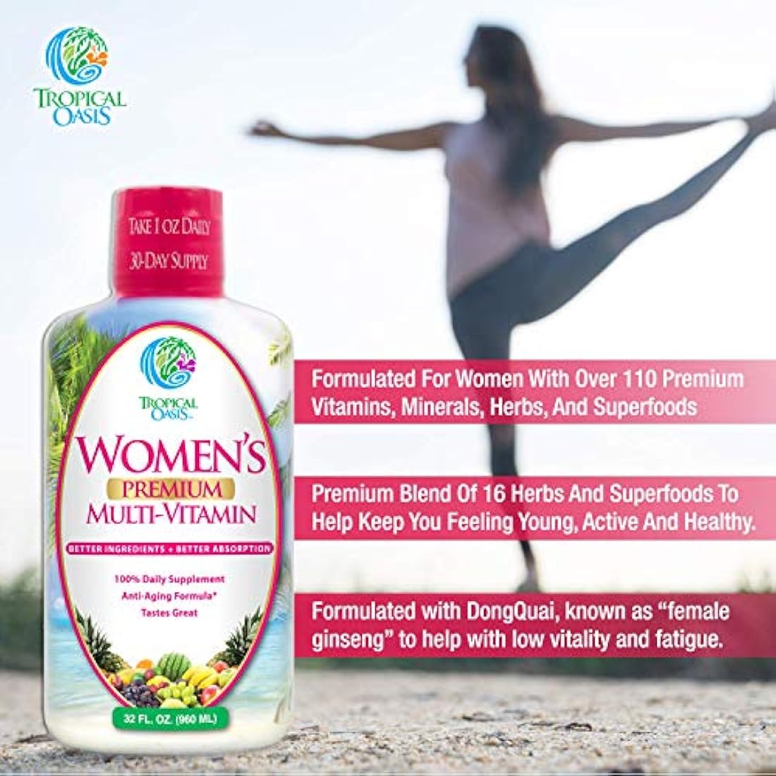 Multivitamínico líquido premium para mujer