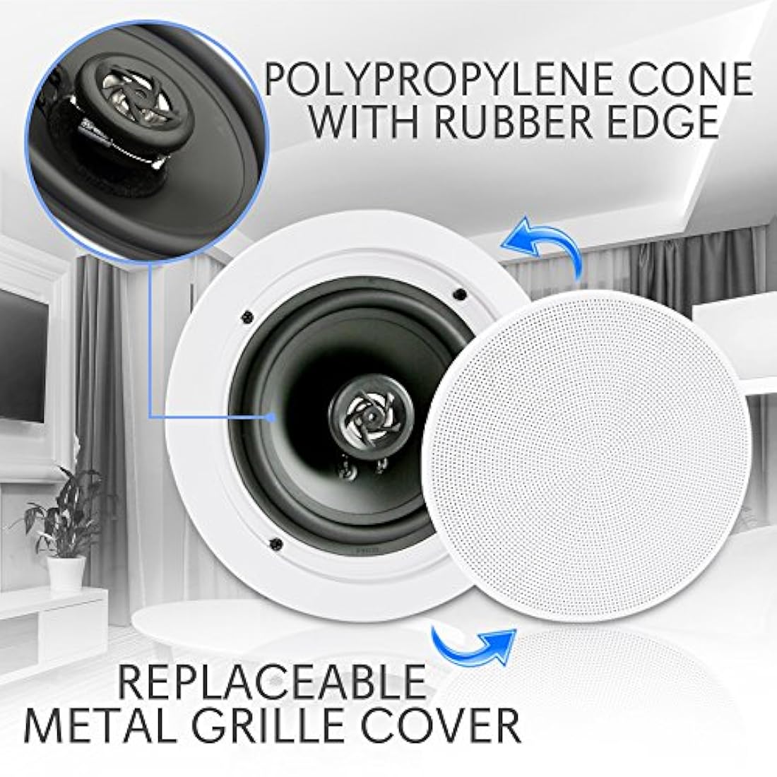 Parlantes con Bluetooth empotrad pared PYLE-HOME PDICBT852RD