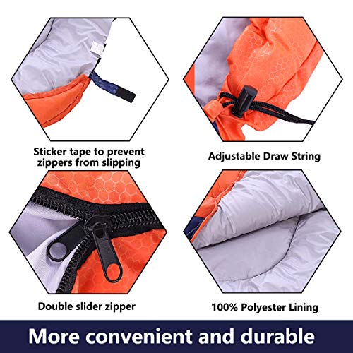Kuzmaly Camping Sleeping Bag 3 Seasons Lightweight &amp;Waterproof with Compression Sack Camping Sleeping Bag Indoor &amp; Outdoor for Adults &amp; Kids…