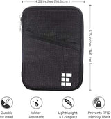 Portadocumento de viaje estilo cartera con bloqueo RFID
