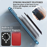 [Paquete de 2] Cartera magnética compatible con Apple iPhone 12 Pro Max/ 12 Pro/ 12/12 Mini/ 13 14 modelos, cartera de cuero para cartera MagSafe, cartera Mag Safe para billetera iPhone, cartera Mag Safewallet negro y rojo