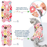 4 piezas de trajes de recuperación para gatos de algodón, envolturas corporales transpirables para gatitos de recuperación, ropa para gatos y perros pequeños, recuperación abdominal, destete