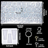 EuTengHao 272 piezas de moldes de silicona de resina con letras y números, moldes de resina para llaveros, moldes de joyería con llavero, anillos de salto para hacer uno mismo, llavero, decoración de número de casa