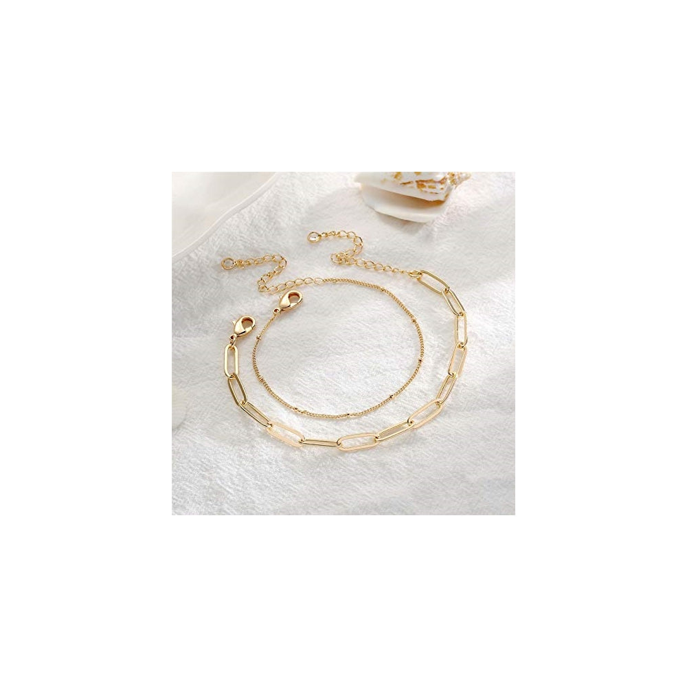 Pulseras y tobilleras delicada de oro para mujer