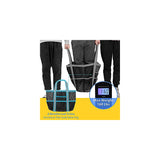 Bolsa de playa malla de gran tamaño 9 bolsillos color negro