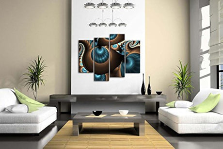 Pintura abstracta para la pared, color azul y marrón