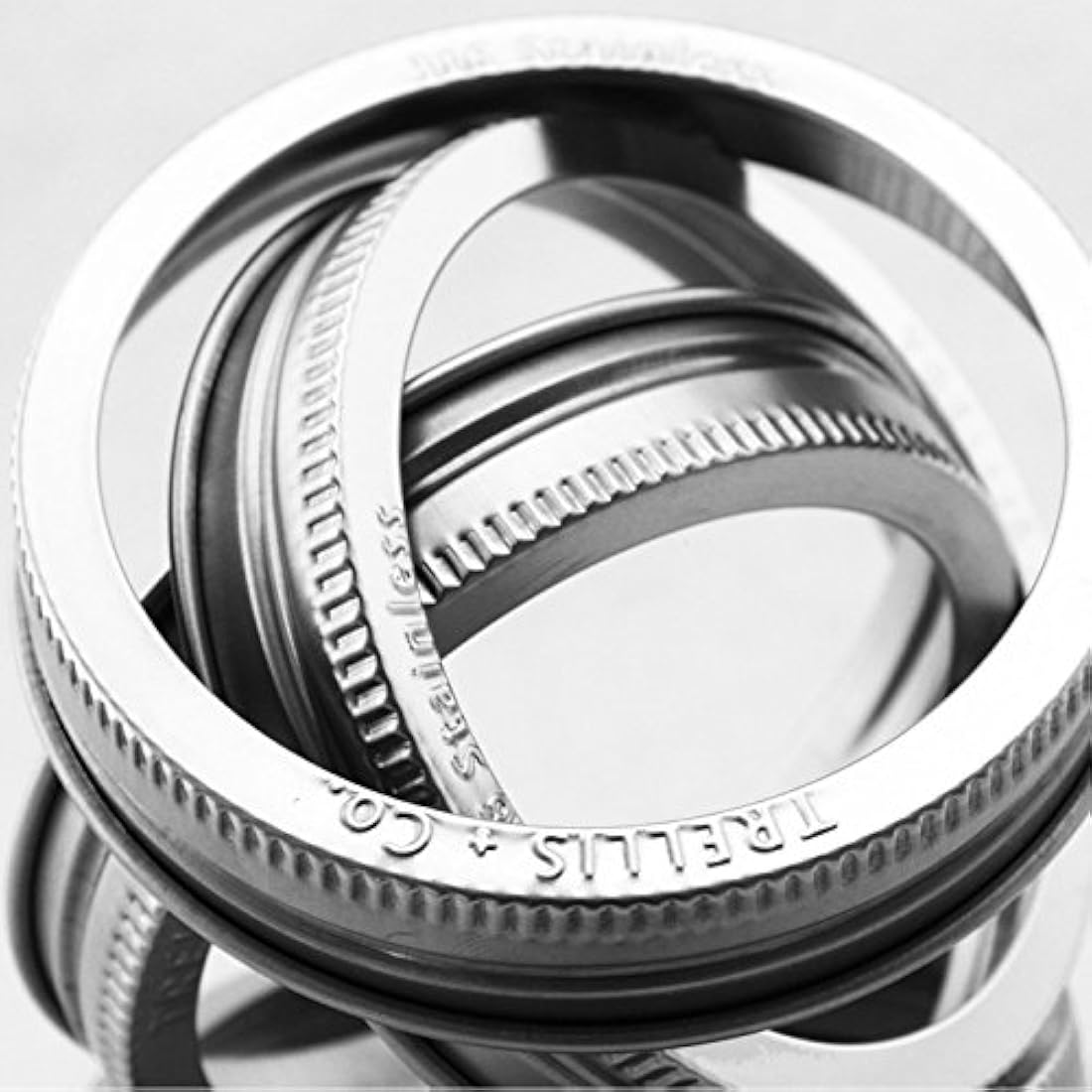 Anillos de acero inoxidable con diseño juego de 12